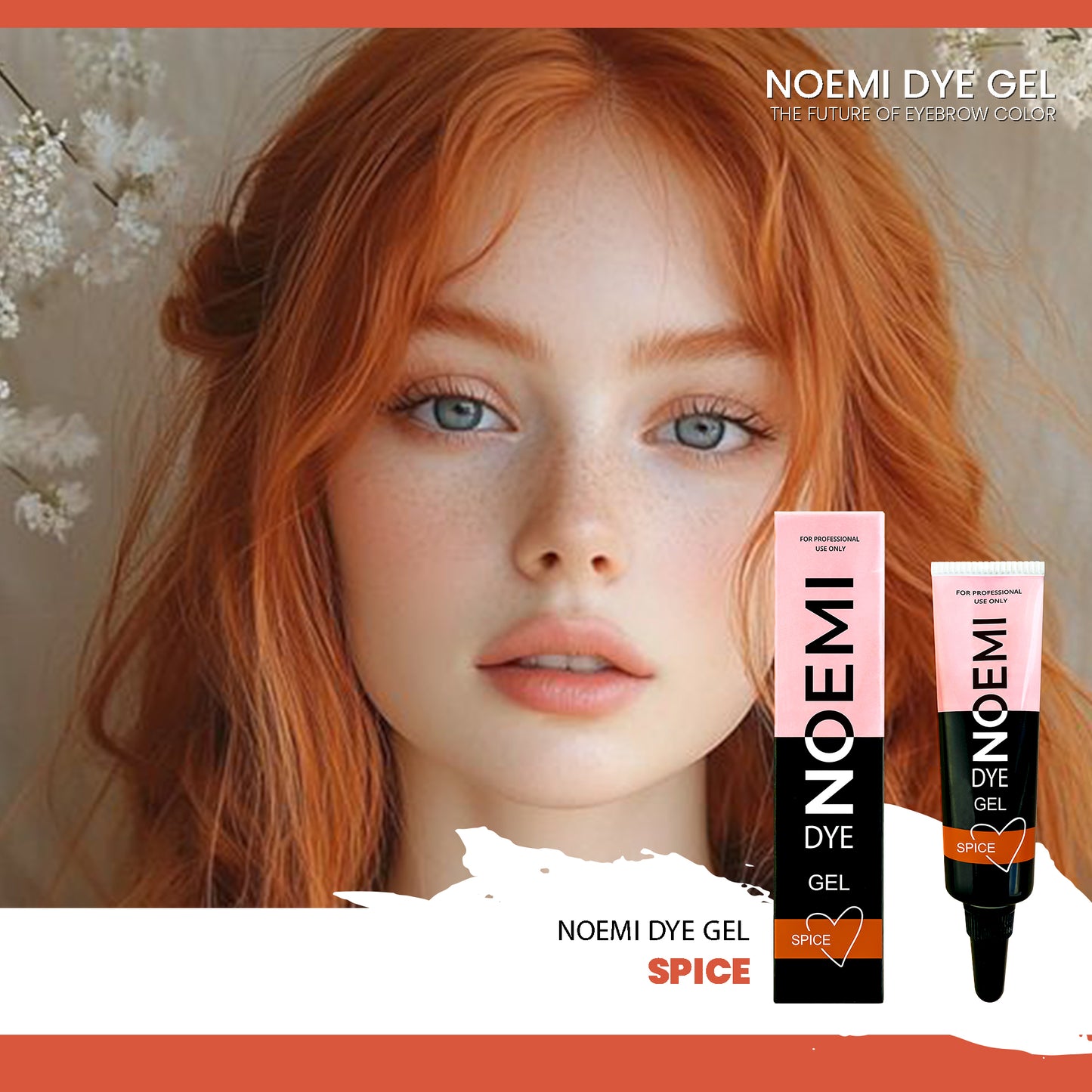 Model showing Noemi Liquid Gel Dye in color Spice
