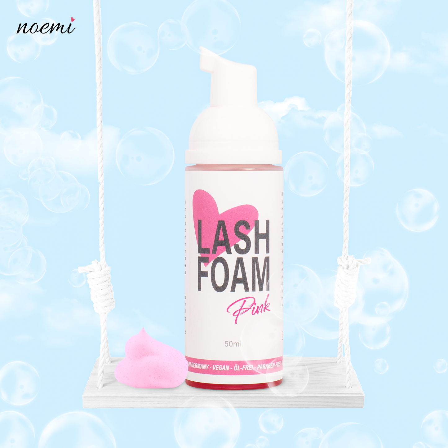 Noemi Pink Lash Foam | Lash Lift and Lash Extension Cleanser
