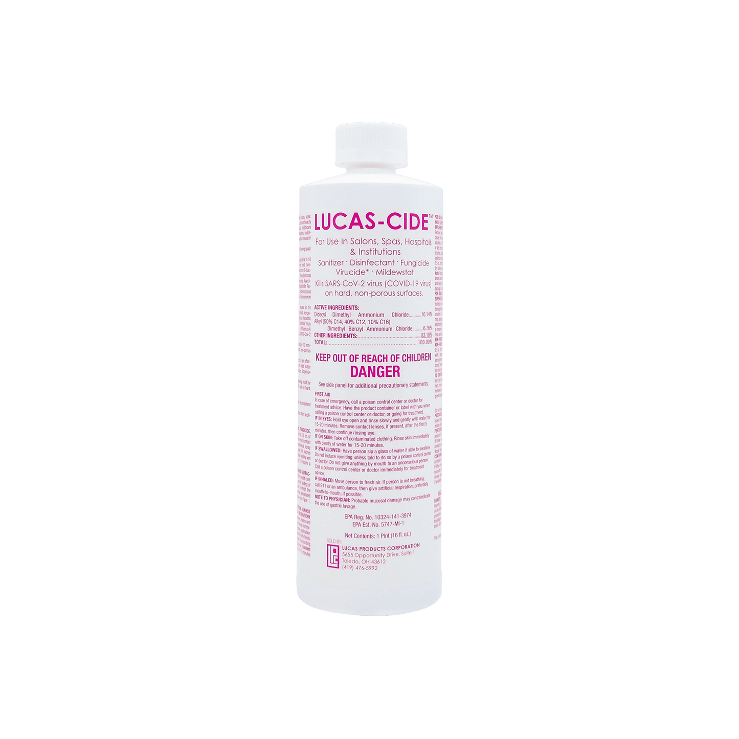 LUCAS - CIDE® Concentrate Disinfectant – Pink 16 oz - Edge Beauty Pro ™️