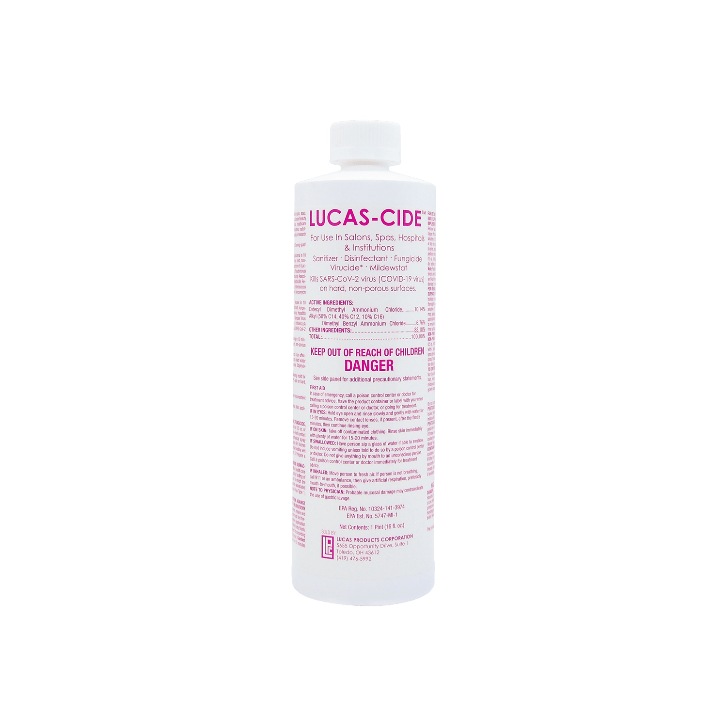 LUCAS - CIDE® Concentrate Disinfectant – Pink 16 oz - Edge Beauty Pro ™️